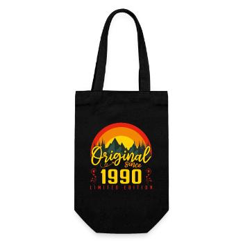 1990 Geburtstagsgeschenk 1990 Geburtstag - Geschenkbeutel für Flaschen - Schwarz - Vorne