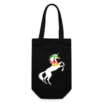 Peace Symbol Unicorn TShirt Cool Harmony Magical - Gift Bag for Bottles - black - Front