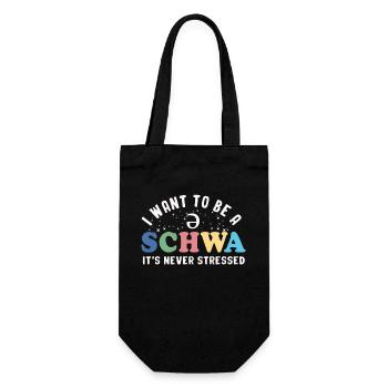 Ich will ein Schwa sein, es ist nie gestresst - Geschenkbeutel für Flaschen - Schwarz - Vorne