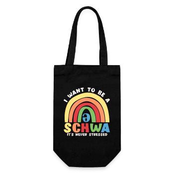 Ich Will Ein Schwa Sein, Er Ist Nie Gestresst - Geschenkbeutel für Flaschen - Schwarz - Vorne