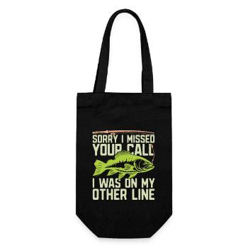 Musky Fishing Sorry I Missed Your Call Fisherman - Gift Bag for Bottles - black - Front