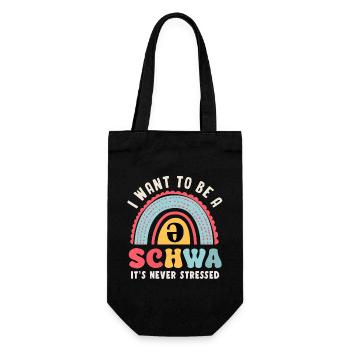 Ich Will Ein Schwa Sein, Er Ist Nie Gestresst - Geschenkbeutel für Flaschen - Schwarz - Vorne