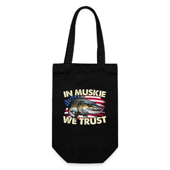 Muskie Fishing In Muskie We Trust Fisherman Muskie - Gift Bag for Bottles - black - Front