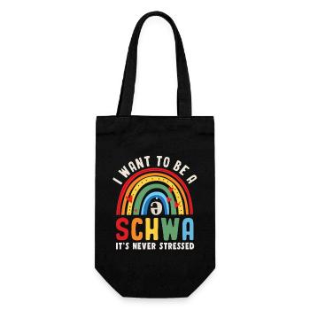 Ich will ein Schwa sein, es ist nie gestresst - Geschenkbeutel für Flaschen - Schwarz - Vorne