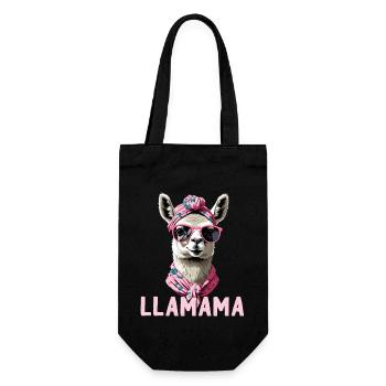 LLamama Llama Loving Mom Funny Design - Gift Bag for Bottles - black - Front
