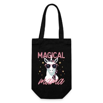 Magical Mama Einhorn Liebe Stylisch Lustig - Geschenkbeutel für Flaschen - Schwarz - Vorne