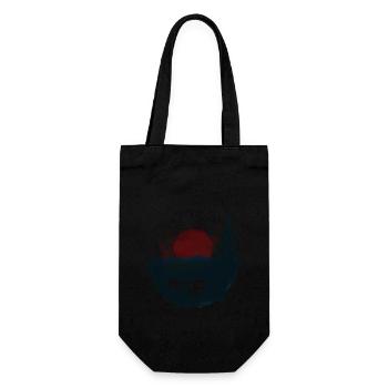 Red moon over mystical forest - Gift Bag for Bottles - black - Front