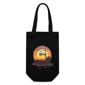 Sonnenaufgang Basketball Silhouette - Geschenkbeutel für Flaschen - Schwarz - Vorne