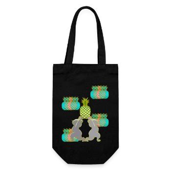 Ananas Chats Fruits Fruits Yogi Cat Yoga Retro - Sac à bouteille - noir - Devant