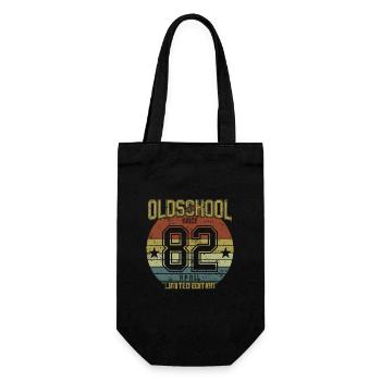 April 1982 - Geburtstag im April Oldschool - Geschenkbeutel für Flaschen - Schwarz - Vorne