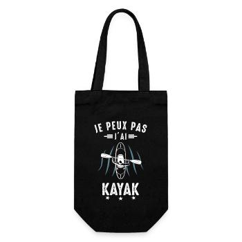 Ich kann nicht Kajak Kajakfahrer Kanu Paddel - Geschenkbeutel für Flaschen - Schwarz - Vorne