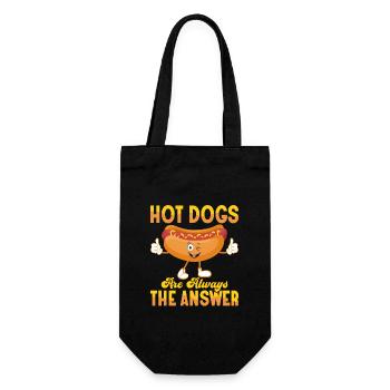 Hot Dogs Are Always The Answer Foodie Wiener Hotdo - Geschenkbeutel für Flaschen - Schwarz - Vorne