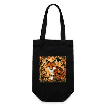 Renards peignant l'animal de la forêt de Klimt - Sac à bouteille - noir - Devant