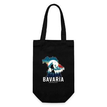 Bavaria Retro Sunrise Landscape - Gift Bag for Bottles - black - Front