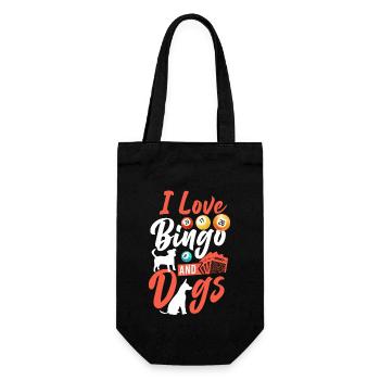 Bingo Player Dog I Love Bingo And - Gift Bag for Bottles - black - Front