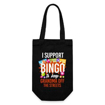 Bingo Player I Support Bingo To - Gift Bag for Bottles - black - Front