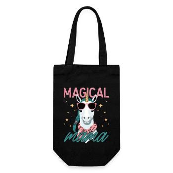 Magical Mom Stylish Unicorn Wife Funny Mom - Gift Bag for Bottles - black - Front