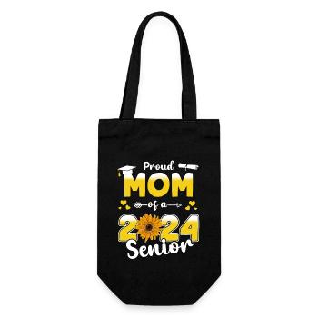 Proud mom of a class of 2024 graduate senior - Gift Bag for Bottles - black - Front