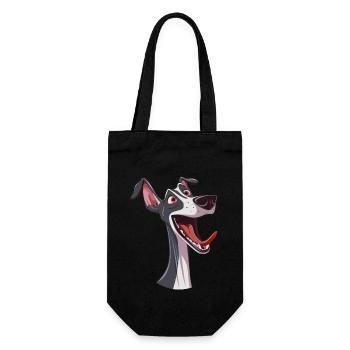 Greyhound | Greyhound | Cartoon Artwork - Gift Bag for Bottles - black - Front