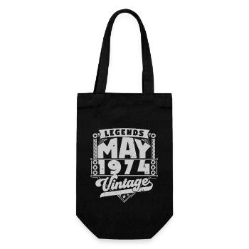 Vintage Gift Birthday May 1974, May 1974 - Gift Bag for Bottles - black - Front