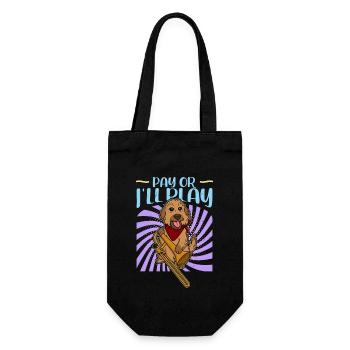 Posaunist Musiker Trompete Musik Hund - Geschenkbeutel für Flaschen - Schwarz - Vorne