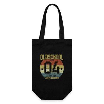 October 2004 - Geburtstag im Oktober Oldschool - Geschenkbeutel für Flaschen - Schwarz - Vorne