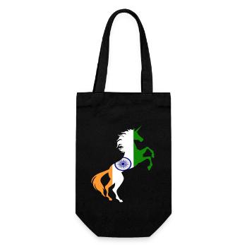 Unicorn India Flag T-Shirt Magical Unicorn Indian - Gift Bag for Bottles - black - Front