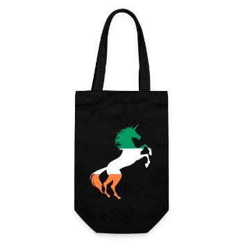 T-Shirt Drapeau Licorne Irlande Licorne Magique Irlandaise - Sac à bouteille - noir - Devant