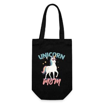 Einhorn Mama Einhörner Liebende Lustige Stylisch - Geschenkbeutel für Flaschen - Schwarz - Vorne
