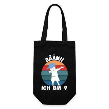 BÄÄM - 9. Geburtstag für DAB-Tanz Fans - Geschenkbeutel für Flaschen - Schwarz - Vorne