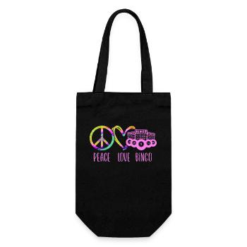 Bingo Player Peace Love Bingo - Gift Bag for Bottles - black - Front