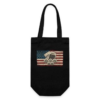 Joueur de bingo drapeau américain Vintage - Sac à bouteille - noir - Devant