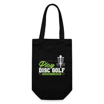 Play Disc Golf - Geschenkbeutel für Flaschen - Schwarz - Vorne