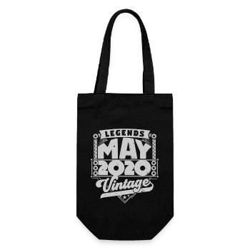 Vintage Gift Birthday May 2020, May 2020 - Gift Bag for Bottles - black - Front