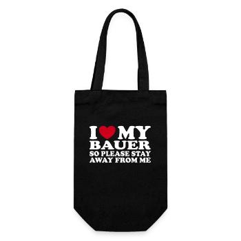 I Love My Farmer Stay Away Fun Statement - Gift Bag for Bottles - black - Front