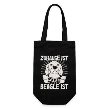 Zuhause ist wo mein Beagle ist - Geschenkbeutel für Flaschen - Schwarz - Vorne