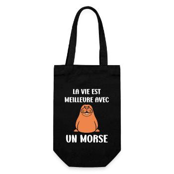 Animal humour Morse - Sac à bouteille - noir - Devant