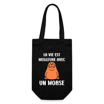 Animal humour Morse - Sac à bouteille - noir - Devant