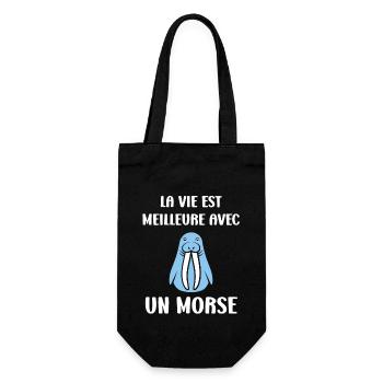 Animal humour Morse - Sac à bouteille - noir - Devant