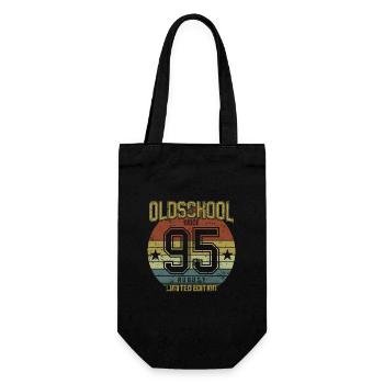 August 1995 - Geburtstag im August Oldschool - Geschenkbeutel für Flaschen - Schwarz - Vorne