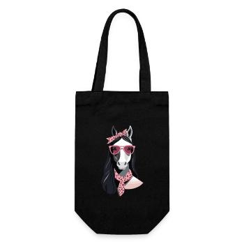 Mama Pferd Pferdeliebhaber Mutter Stilvolle Liebe - Geschenkbeutel für Flaschen - Schwarz - Vorne