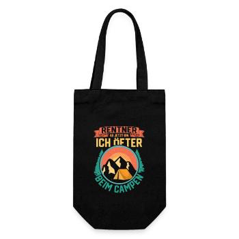 Pensioner, from now on I'm more often camping in the mountains. - Gift Bag for Bottles - black - Front