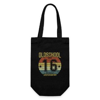 August 2016 - Birthday in August Oldschool - Gift Bag for Bottles - black - Front