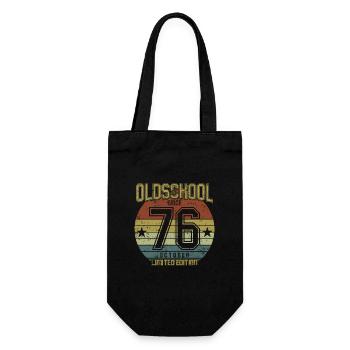 October 1976 - Geburtstag im Oktober Oldschool - Geschenkbeutel für Flaschen - Schwarz - Vorne