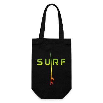 Surfing Vintage Surfer Gift - Gift Bag for Bottles - black - Front
