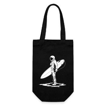 Surfing Astronaut Vintage Surfer Gift - Gift Bag for Bottles - black - Front