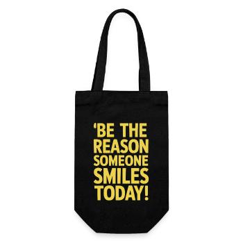 Be the reason for a smile today - Gift Bag for Bottles - black - Front