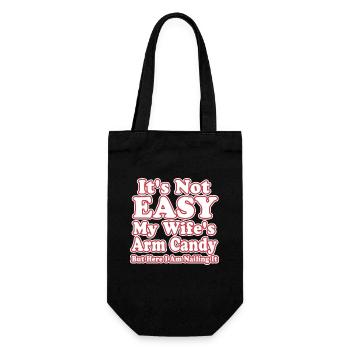 Es ist nicht einfach, das Armbonbon meiner Frau zu sein - Geschenkbeutel für Flaschen - Schwarz - Vorne