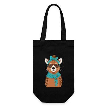 Lustige Capymama Wasserschwein Mutter Design - Geschenkbeutel für Flaschen - Schwarz - Vorne