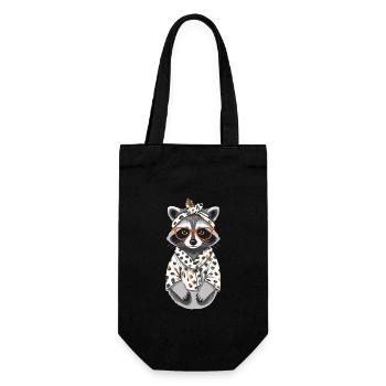 Maman raton laveur amant raton laveur fête des mères - Sac à bouteille - noir - Devant